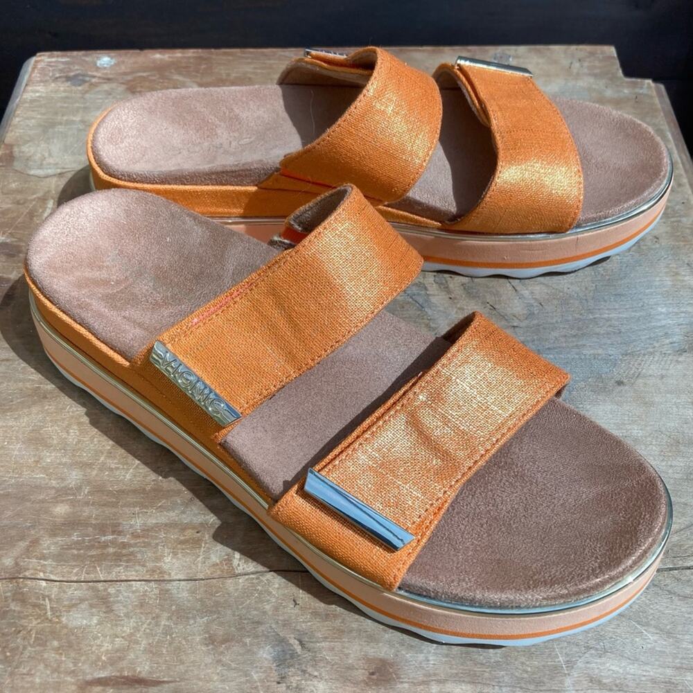 Vionic sandals‎ size 11 Brandie platform orange colorful slip on maximalist